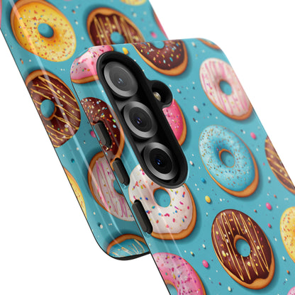 Cute Donut Pattern Phone Case – Colorful Sprinkles Dessert Design for Iphone, Samsung Galaxy and Pixel