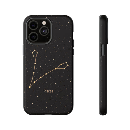 Pisces Zodiac Constellation Phone Case – Luxe Gold Celestial Cover