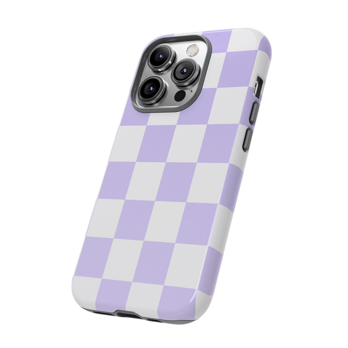 Lavender Checkerboard Phone Case | Pastel Aesthetic Checkered iPhone & Samsung Tough Case