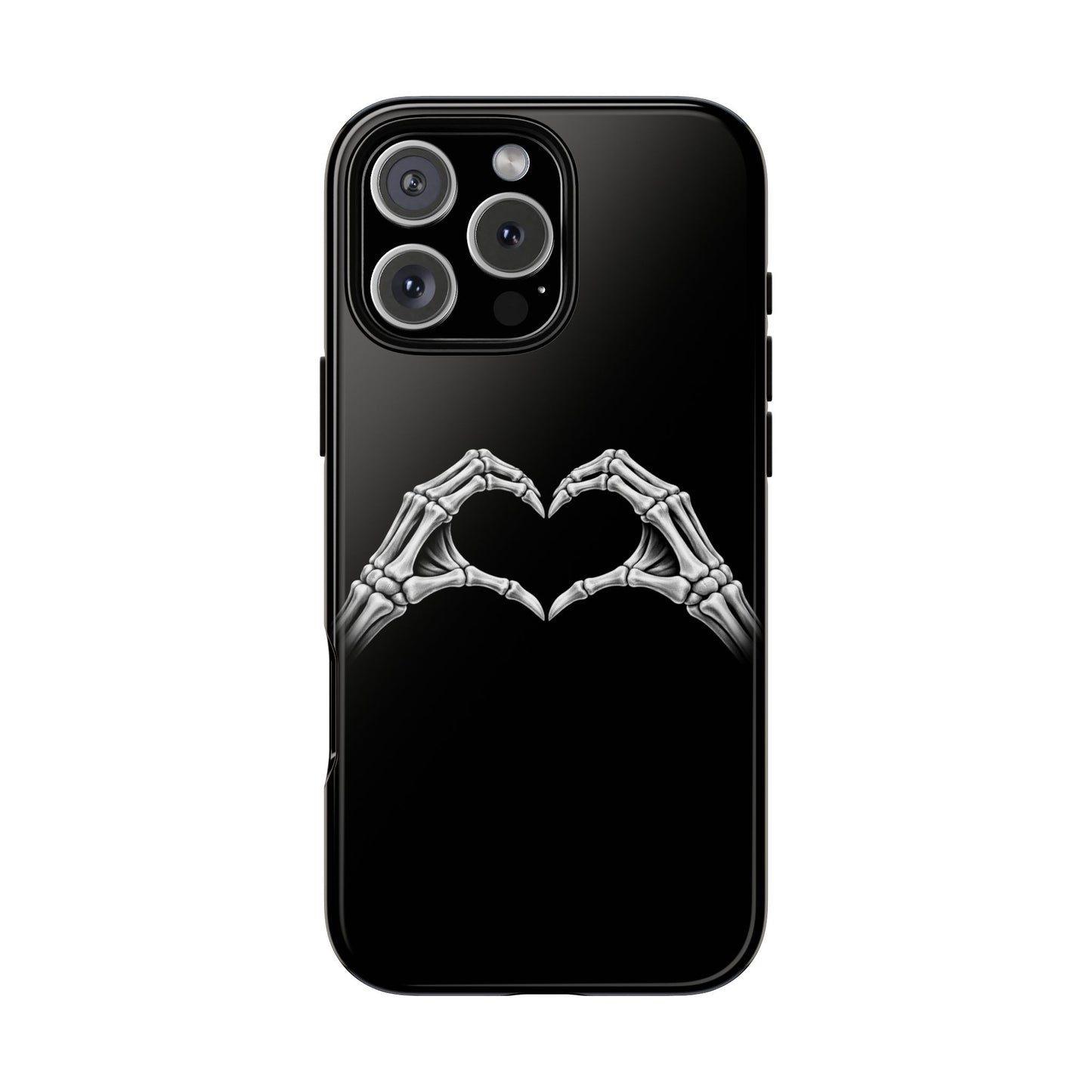 Skeleton Hands Heart Phone Case | Gothic Black Protective Cover