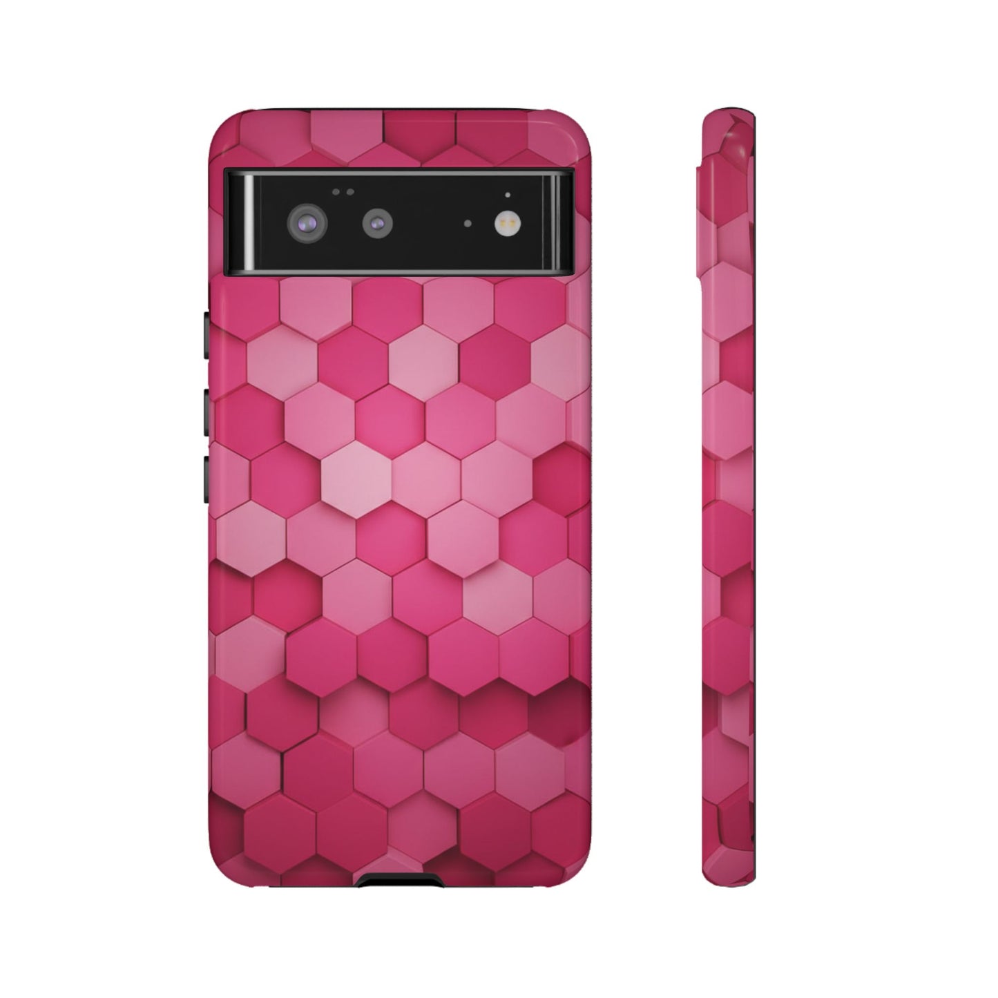 Hot Pink Hexagon Phone Case | Honeycomb Geometric Aesthetic | Cute Pink iPhone & Samsung Tough Protective Case