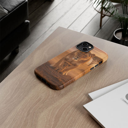 Lioness & Cub Phone Case | Safari Wildlife Tough Case for iPhone & Samsung