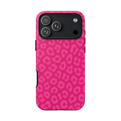Hot Pink Leopard Phone Case – Bold Coquette Aesthetic Tough Case