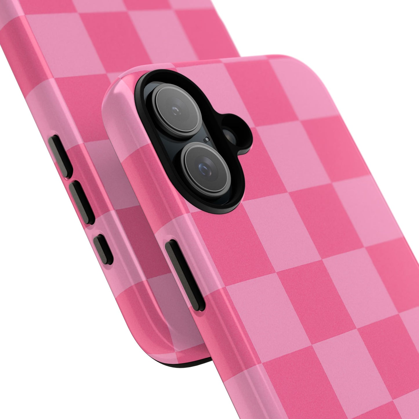 Pink Checkerboard Phone Case – Cute Aesthetic Tough Case for iPhone & Samsung