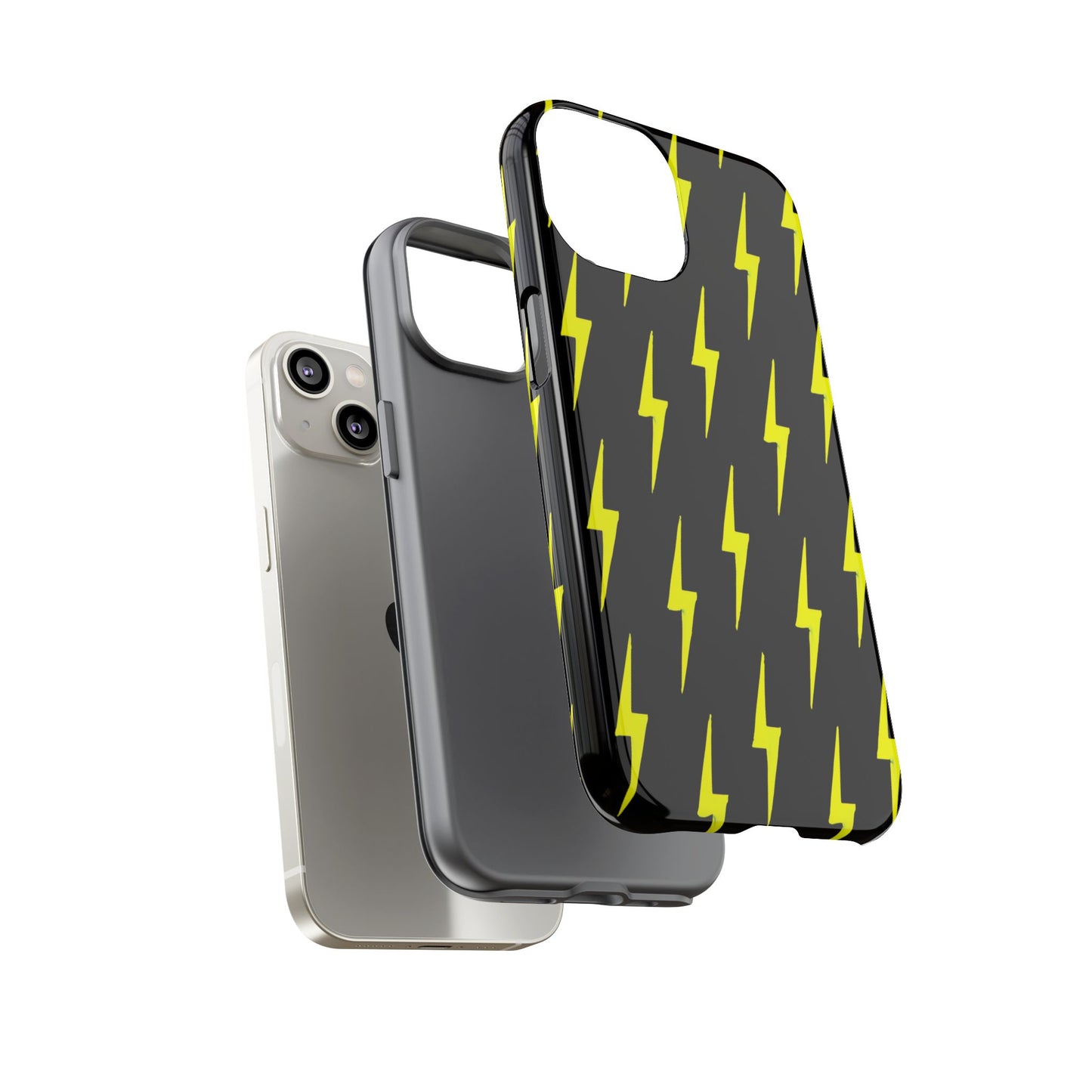 Yellow Lightning Bolt Tough Phone Case | Bold Electric Pattern Case for Iphone, Samsung Galaxy and Pixel