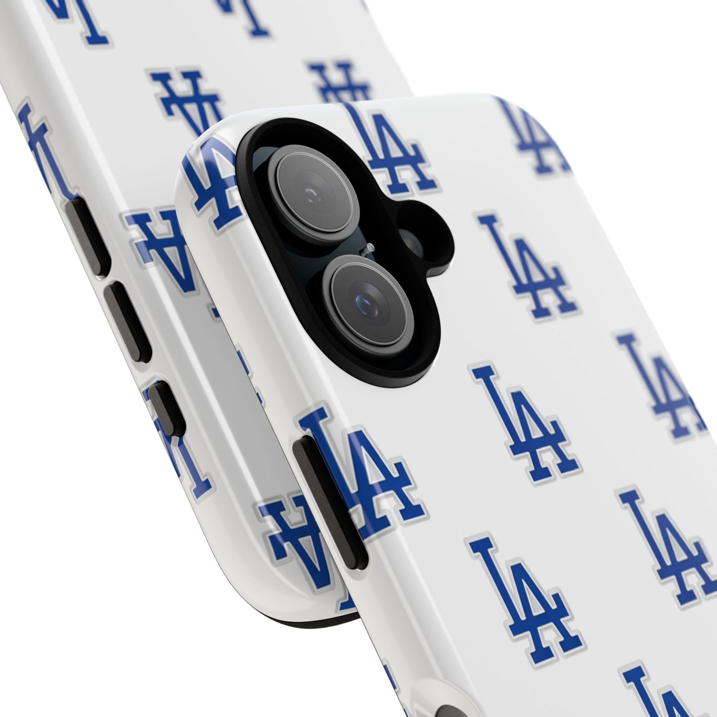 Blue LA Monogram Pattern Phone Case | Minimal Baseball Inspired Tough Cover