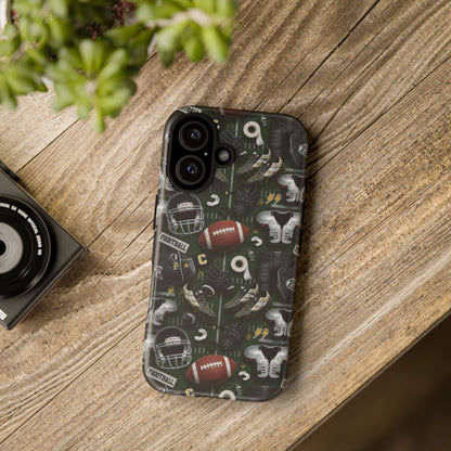 Football Pattern Phone Case – Sports Fan Tough Protective Game Day Case