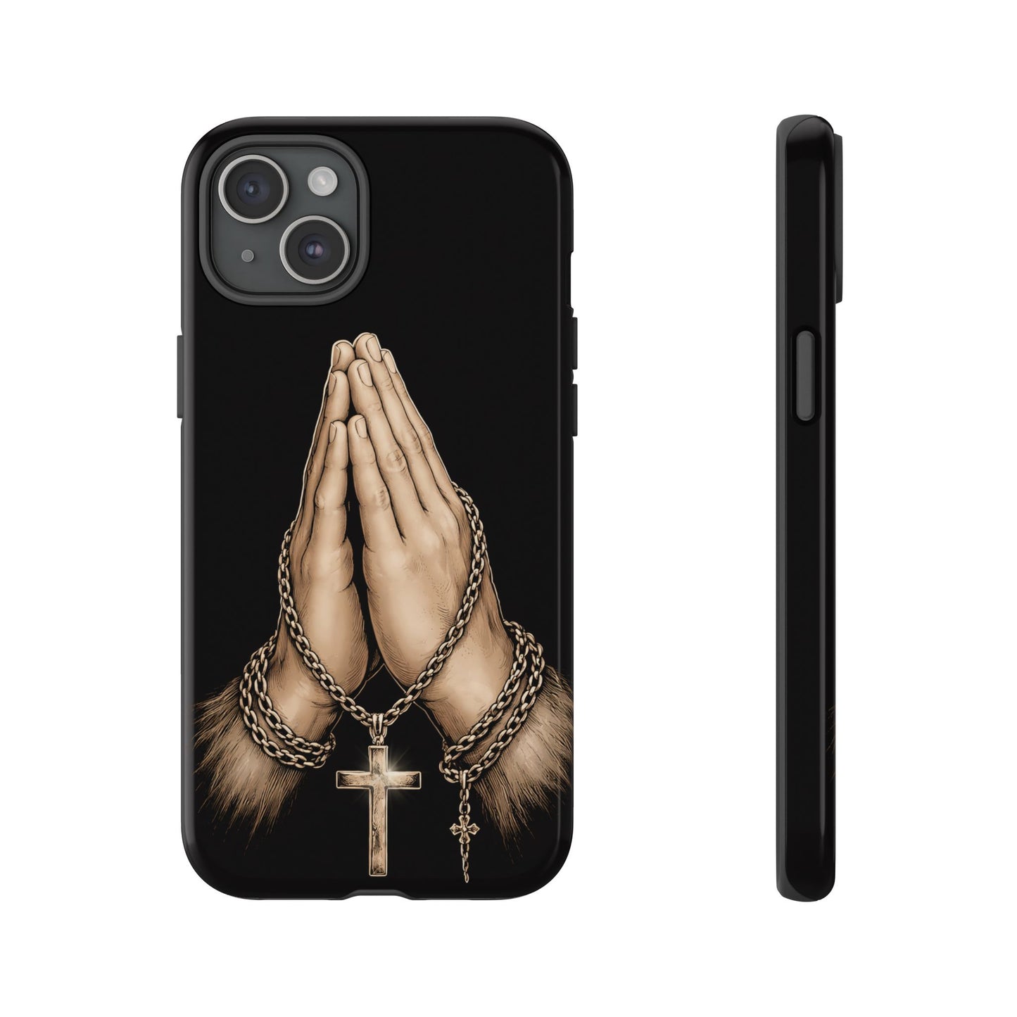 Praying Hands Cross Phone Case – Christian Faith Scripture Cover