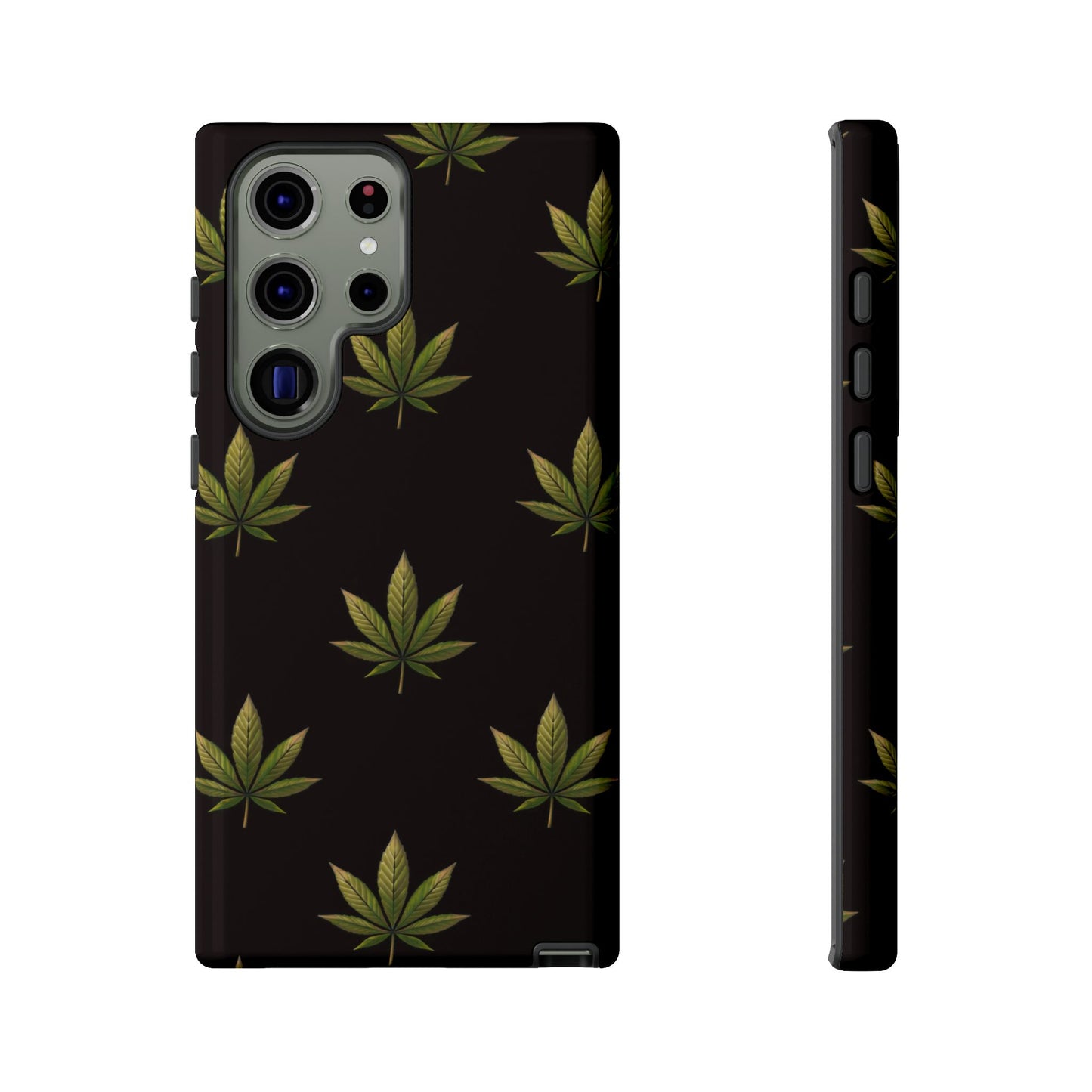 Cannabis Leaf Phone Case Green Weed Leaf Pattern Tough Protective Cover