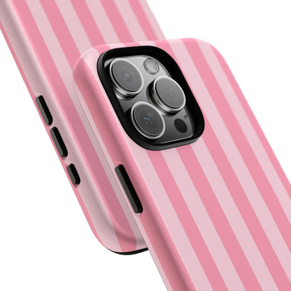 Pink Stripe Phone Case – Pastel Coquette Aesthetic Tough Protective Case