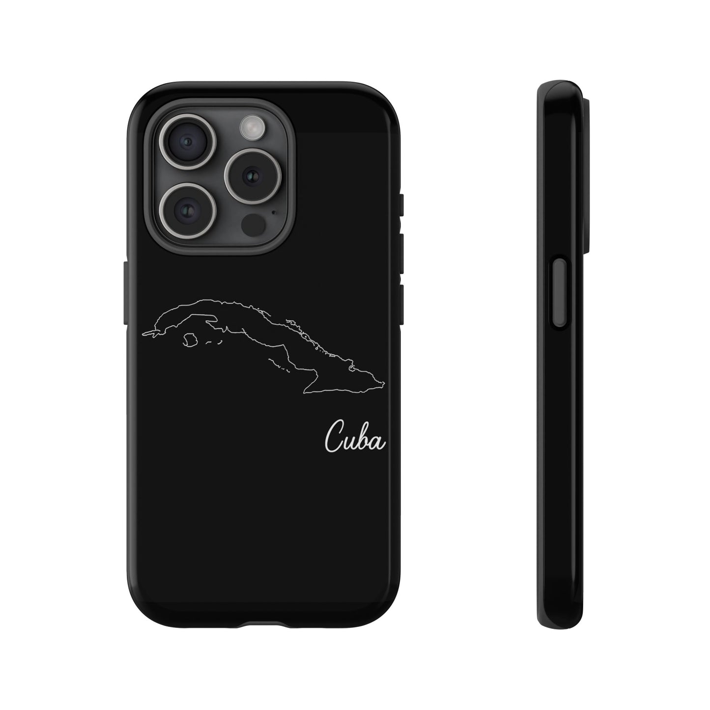 Cuba Outline Phone Case – Minimal Country Map Tough Case (iPhone, Samsung, Pixel)