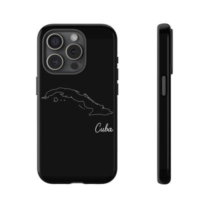 Cuba Outline Phone Case – Minimal Country Map Tough Case (iPhone, Samsung, Pixel)