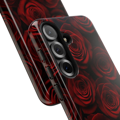 Dark Red Rose Phone Case – Gothic Floral Tough Case (iPhone, Samsung, Pixel)
