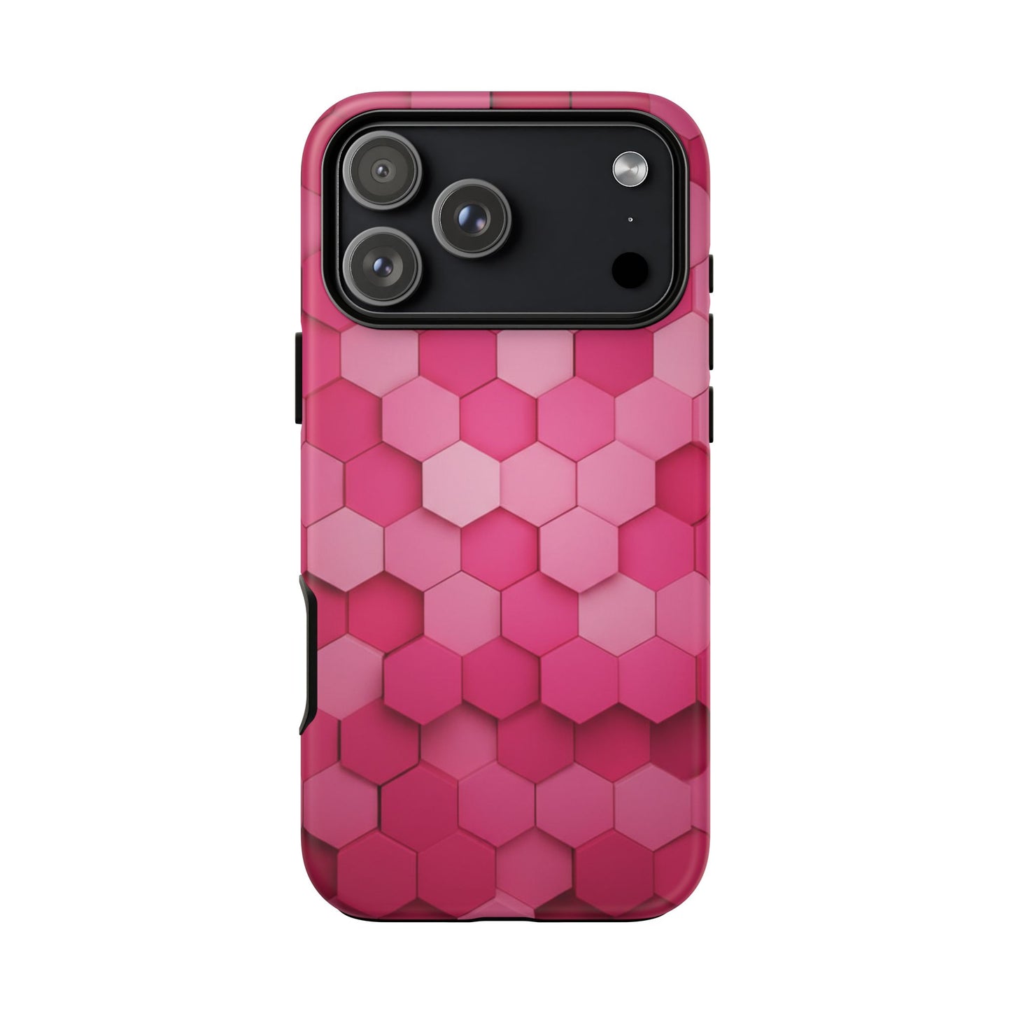 Hot Pink Hexagon Phone Case | Honeycomb Geometric Aesthetic | Cute Pink iPhone & Samsung Tough Protective Case