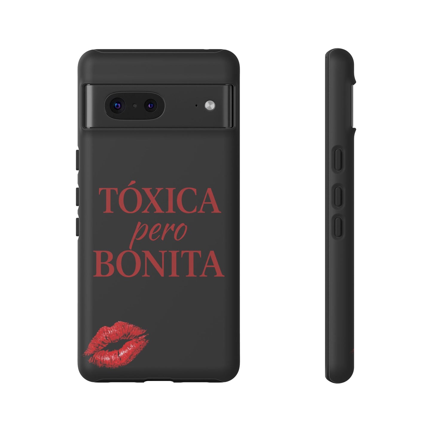 Toxica Pero Bonita Phone Case, Latina Quote Case, Red Lips Aesthetic, Spanish Saying Case, Trendy Tough Cover
