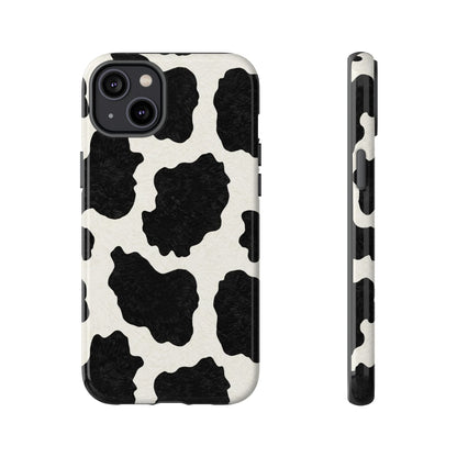 Black & White Cow Print Phone Case | Aesthetic Tough Protective Case