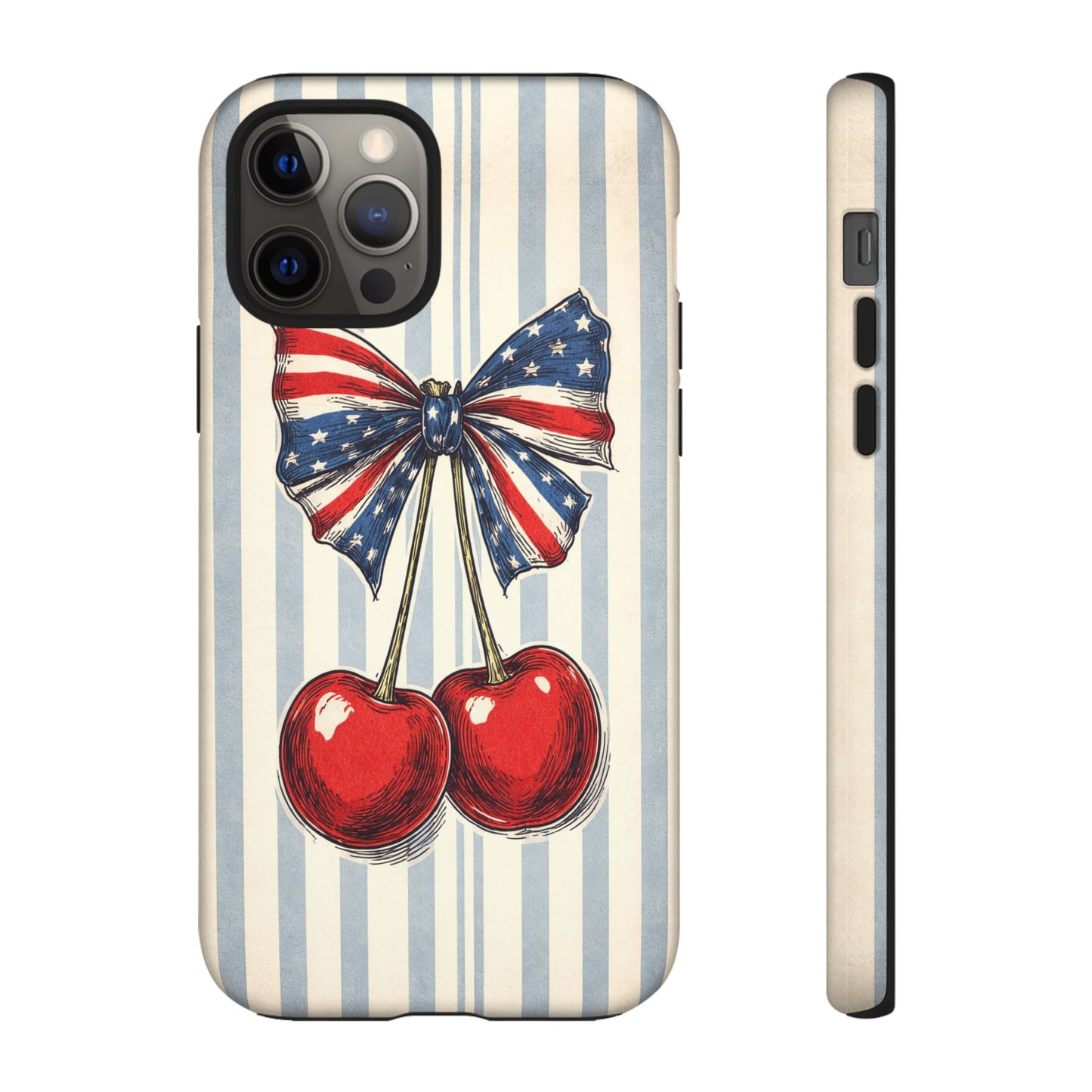 Patriotic Cherry Phone Case Americana Coquette Aesthetic iPhone Samsung
