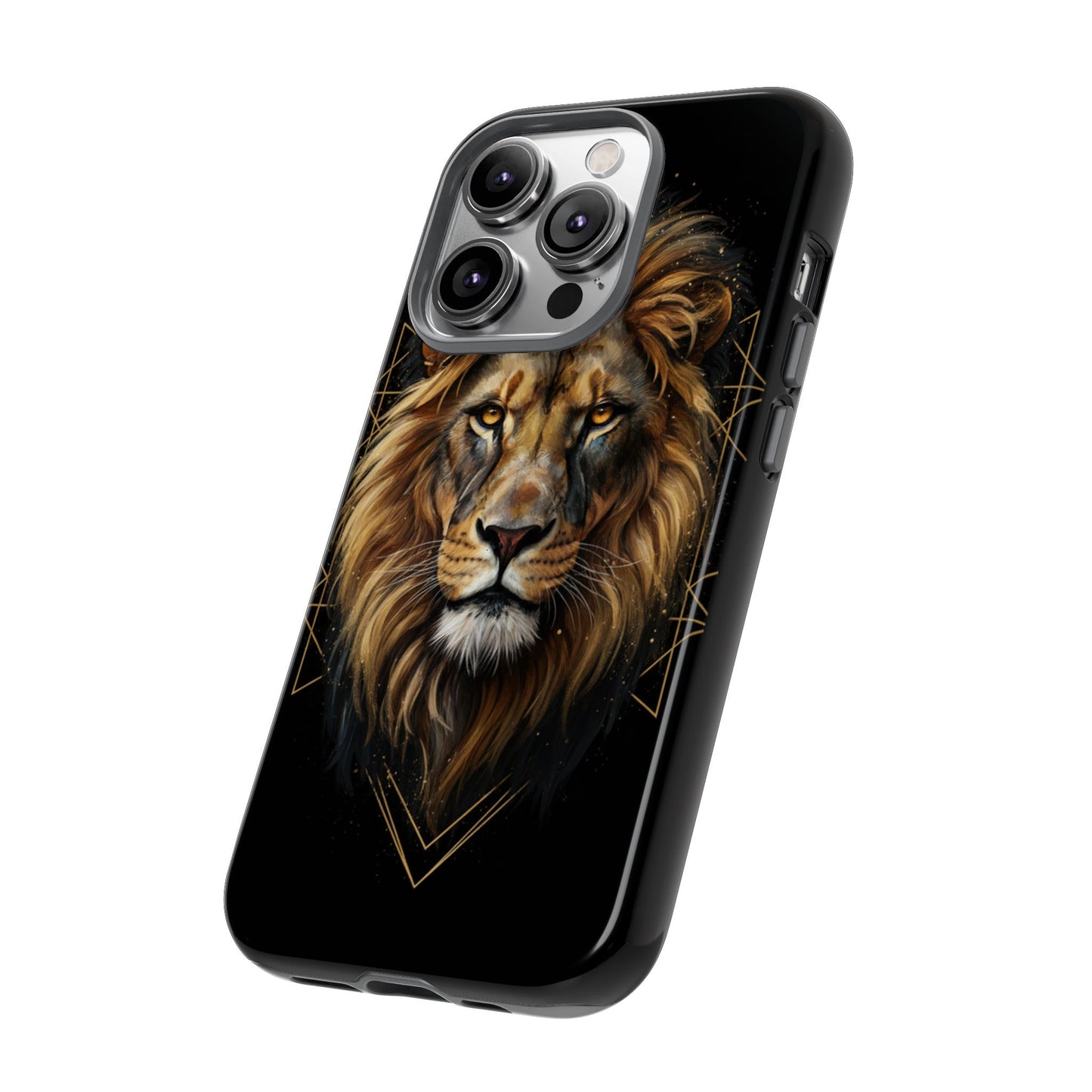 Majestic Lion Phone Case – Black Gold Luxury Lion Art Tough Protective Case