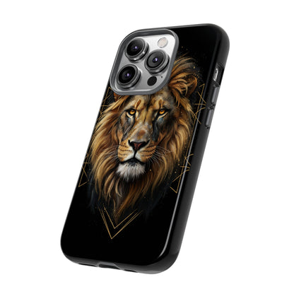 Majestic Lion Phone Case – Black Gold Luxury Lion Art Tough Protective Case