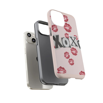 XOXO Kiss Print Phone Case | Coquette Valentine Aesthetic | Cute Pink Lipstick Kiss Tough Case for iPhone & Samsung