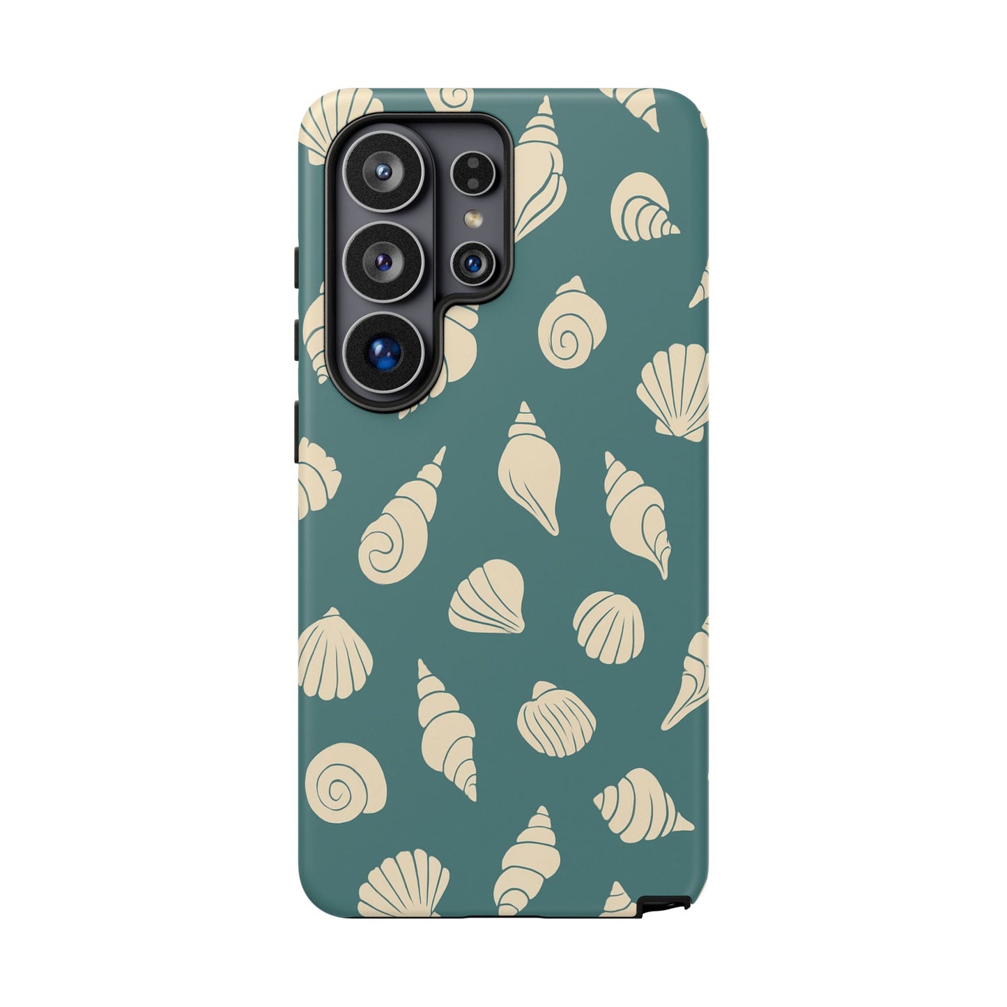 Seashell Pattern Phone Case | Teal Coastal Shells Tough Case for Iphone, Samsung Galaxy and Pixel