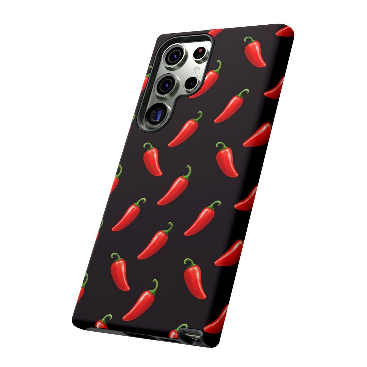 Spicy Chili Pepper Phone Case – Black Cute Hot Pepper Tough Cover for Iphone, Samsung Galaxy and Pixel