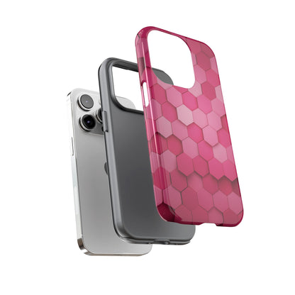 Hot Pink Hexagon Phone Case | Honeycomb Geometric Aesthetic | Cute Pink iPhone & Samsung Tough Protective Case