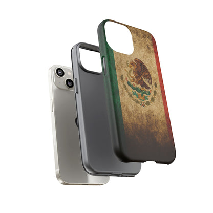 Vintage Mexico Flag Phone Case – Mexican Pride Grunge Flag Aesthetic Tough Case