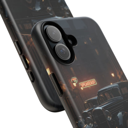 Vintage Classic Car Phone Case | Retro Noir Aesthetic | 1930s Street Scene Tough Case for iPhone & Samsung