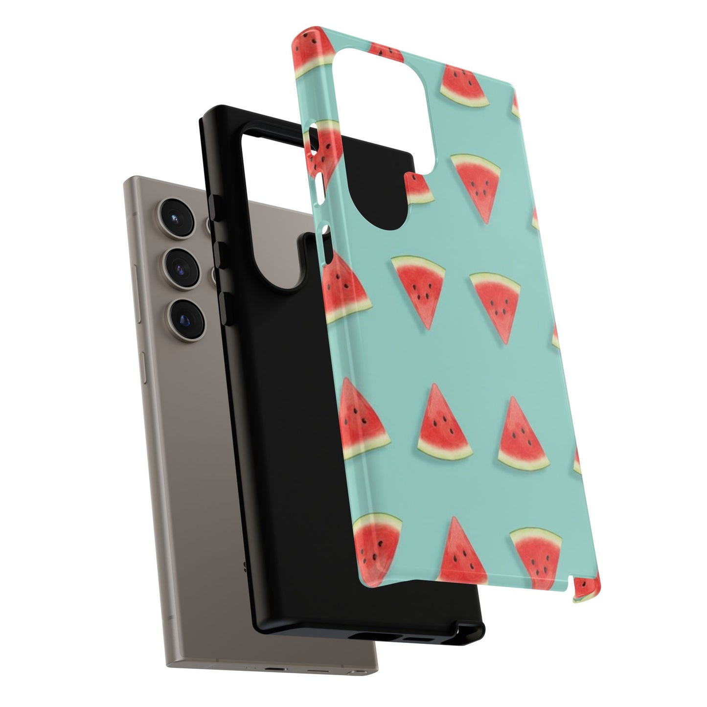 Watermelon Phone Case – Pastel Blue Summer Fruit Tough Case (iPhone, Samsung, Pixel)