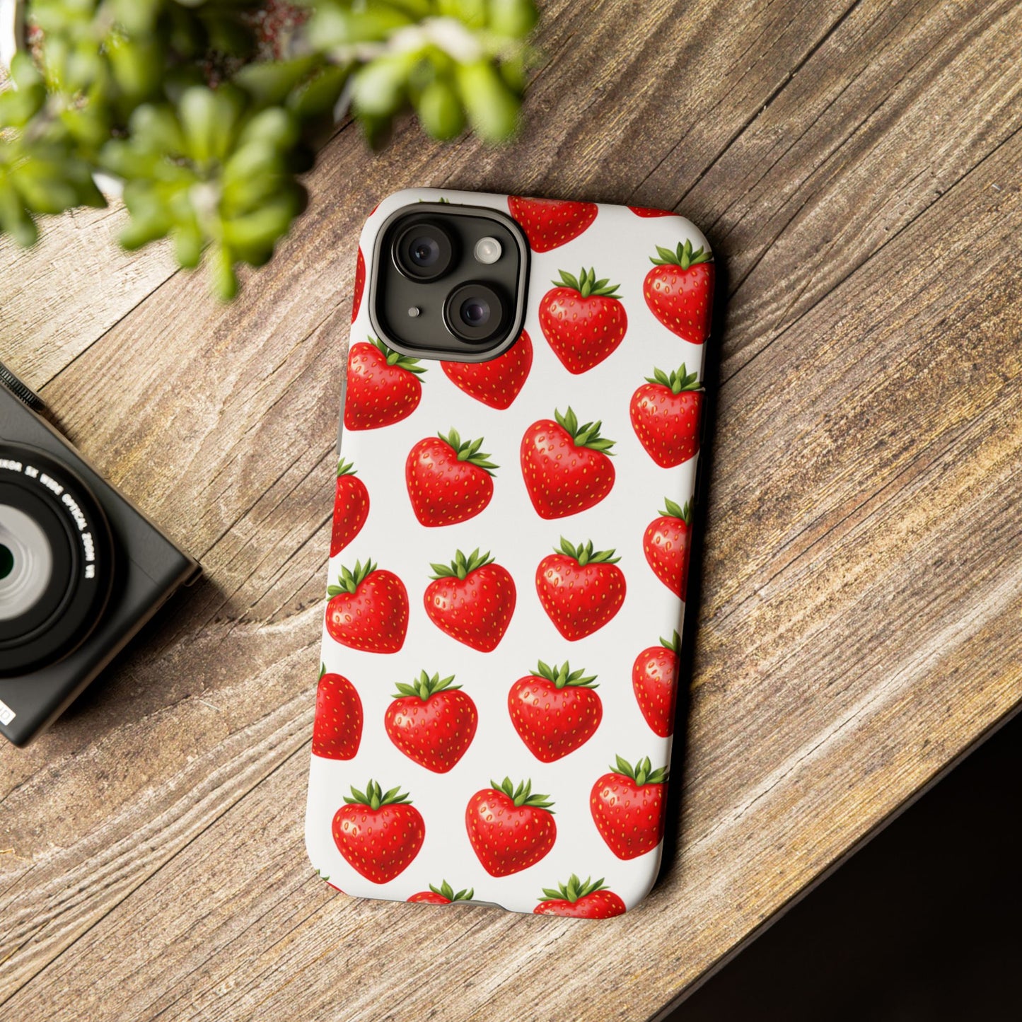 Cute Strawberry Phone Case – Aesthetic Fruit Pattern Protective Cover for Iphone, Samsung Galaxy and Pixel