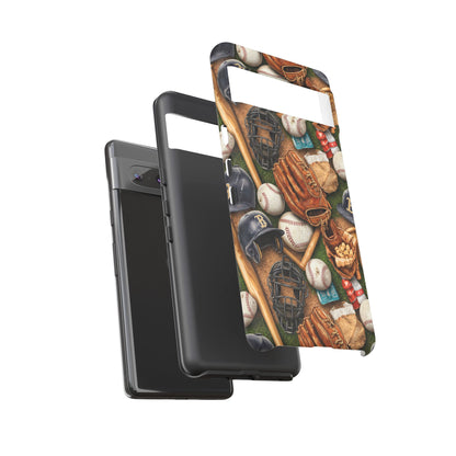Baseball Gear Collage Phone Case – Vintage Baseball Equipment Sports Tough Case