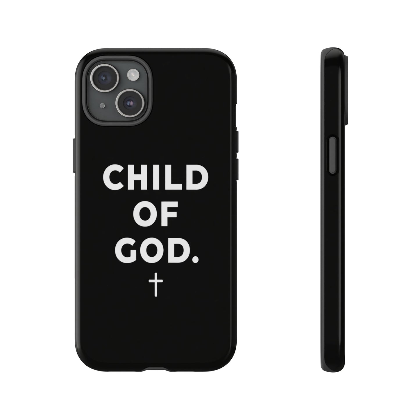 Child of God Phone Case Christian Black Aesthetic Cross Tough Cover