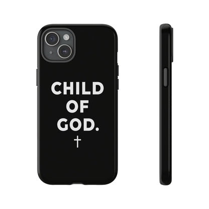 Child of God Phone Case Christian Black Aesthetic Cross Tough Cover