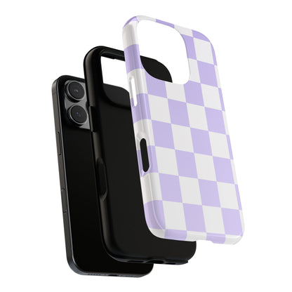 Lavender Checkerboard Phone Case | Pastel Aesthetic Tough Case