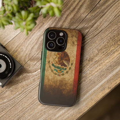 Vintage Mexico Flag Phone Case – Mexican Pride Grunge Flag Aesthetic Tough Case