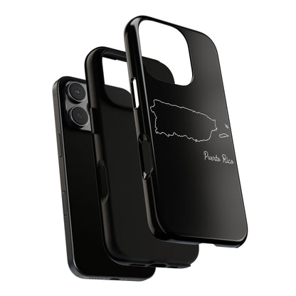 Puerto Rico Outline Phone Case – Minimal Country Map Tough Case (iPhone, Samsung, Pixel)