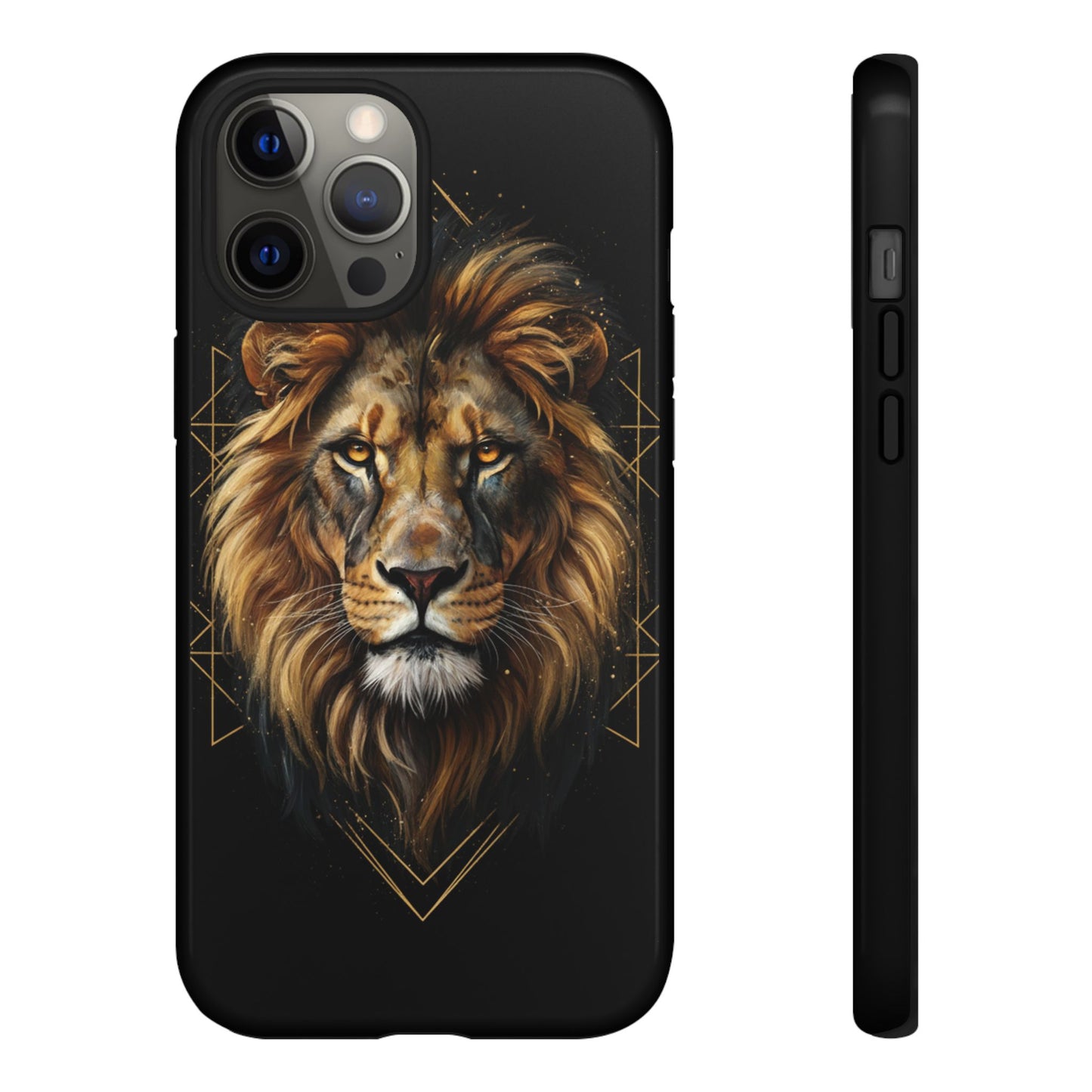 Majestic Lion Phone Case – Black Gold Luxury Lion Art Tough Protective Case