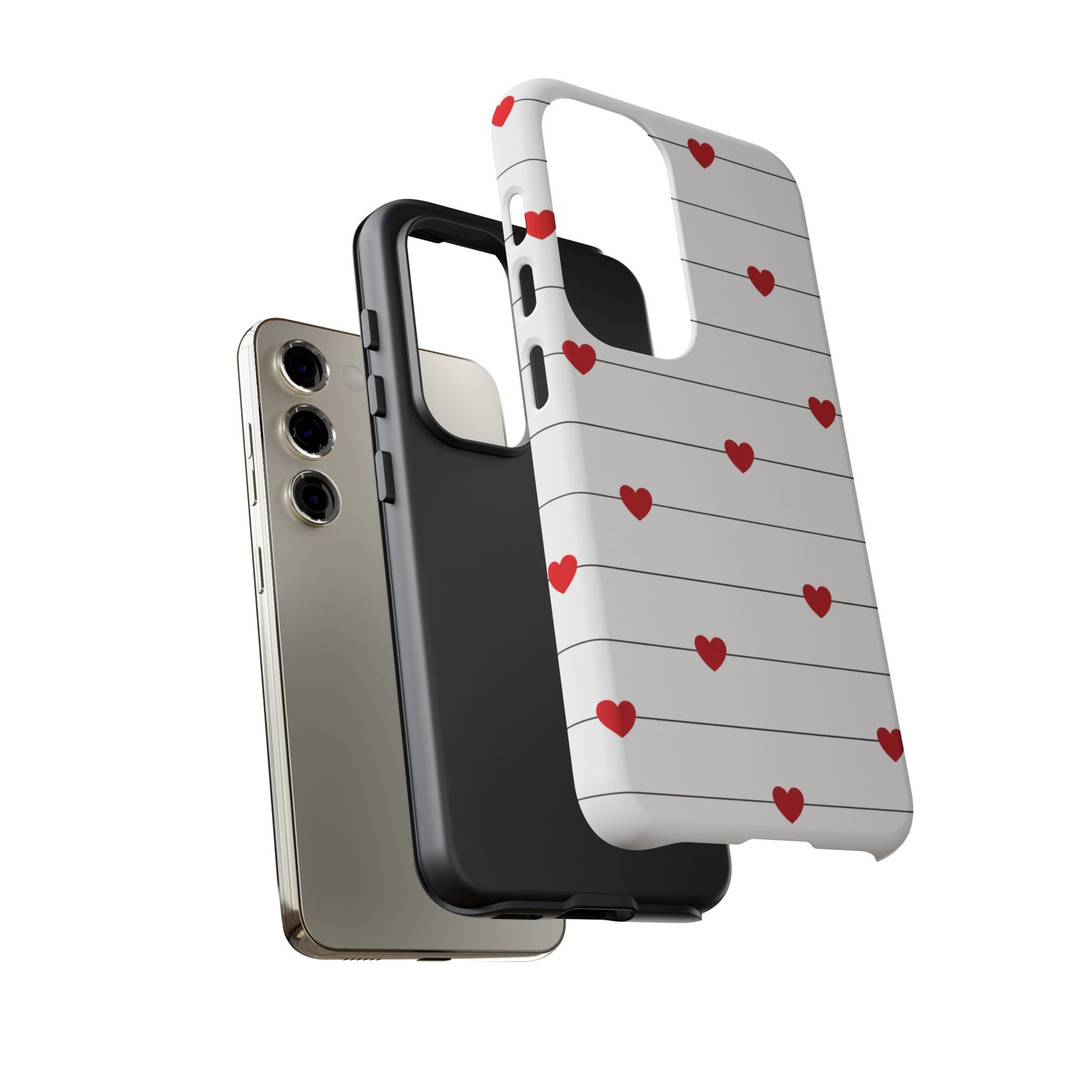 Red Heart Stripe iPhone Case | Tough Shockproof Love Aesthetic Cover