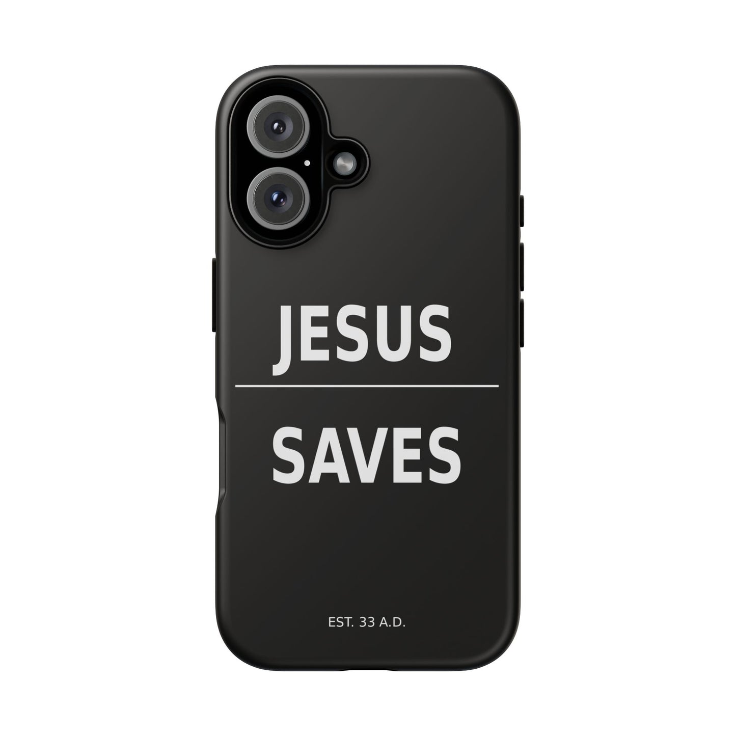 Jesus Saves Phone Case Christian Religious Minimalist Black Tough Cover