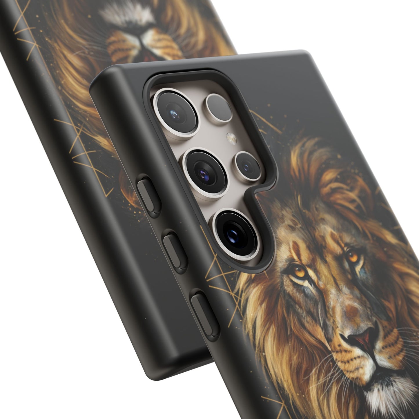 Majestic Lion Phone Case – Black Gold Luxury Lion Art Tough Protective Case