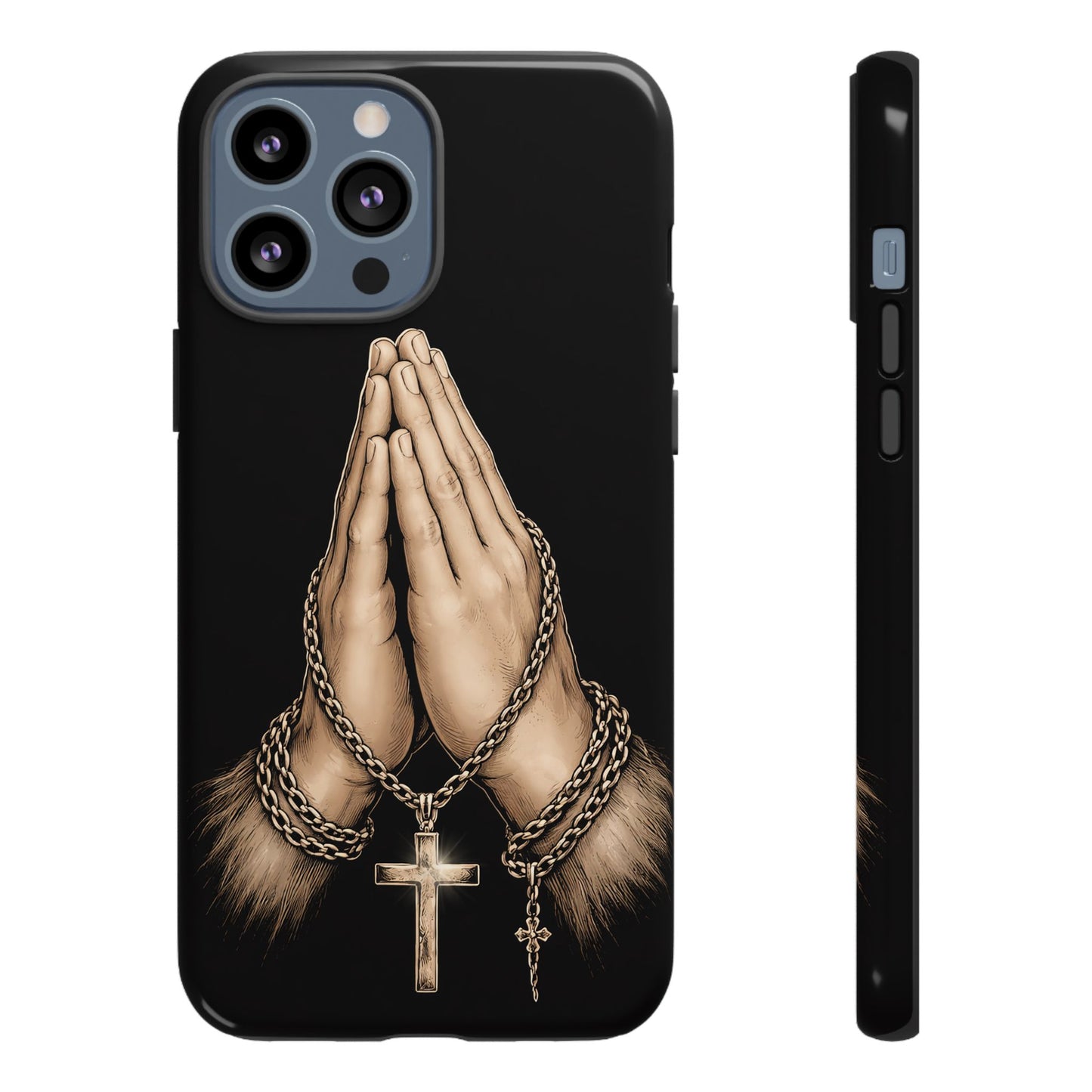 Praying Hands Cross Phone Case – Christian Faith Scripture Cover