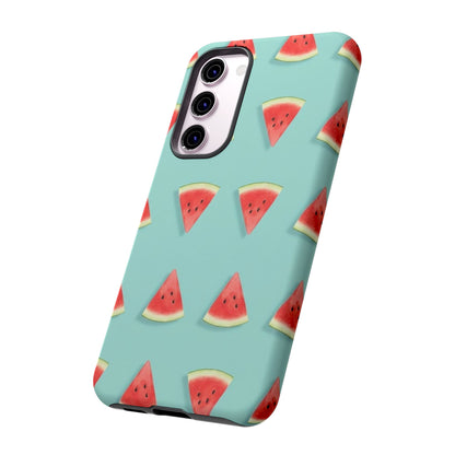 Watermelon Phone Case – Pastel Blue Summer Fruit Tough Case (iPhone, Samsung, Pixel)