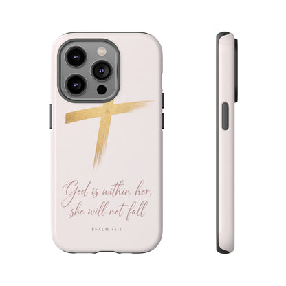 Psalm 46:5 God Is Within Her Christian Cross Phone Case Faith Gift