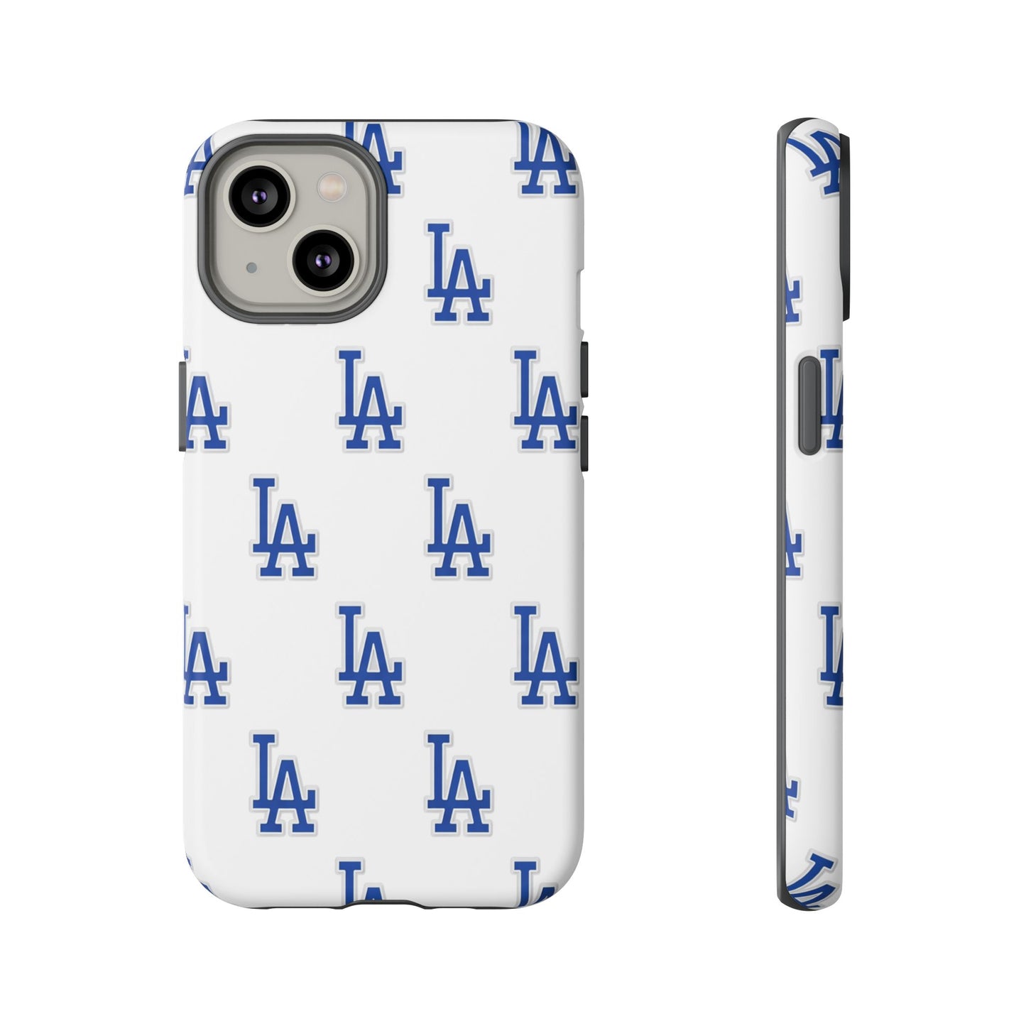 Blue LA Monogram Pattern Phone Case | Minimal Baseball Inspired Tough Cover