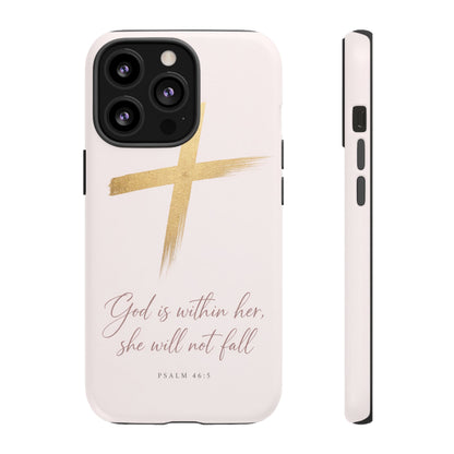 Psalm 46:5 God Is Within Her Christian Cross Phone Case Faith Gift