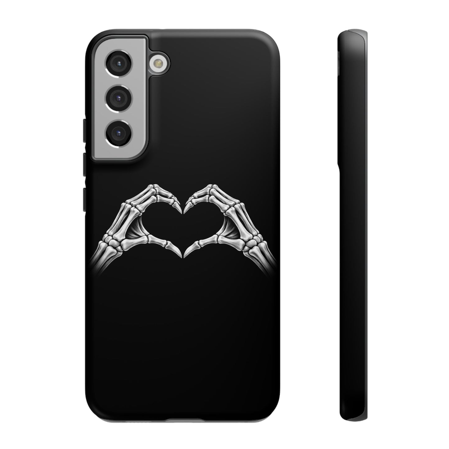 Skeleton Hands Heart Phone Case | Gothic Black Protective Cover