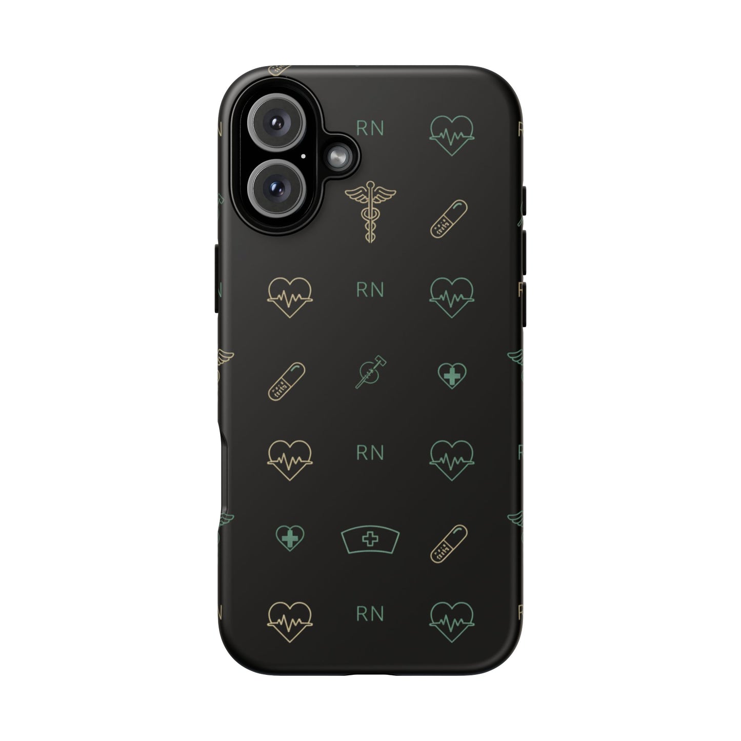 RN Nurse Phone Case – Minimal Medical Icon Pattern Healthcare Worker Tough Case