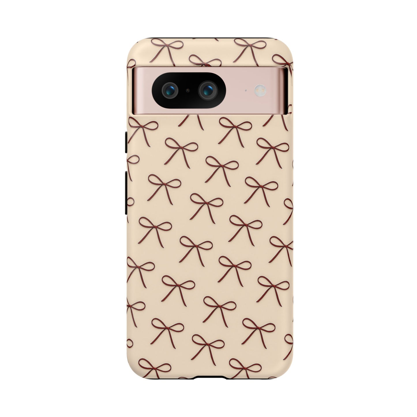 Coquette Bow Phone Case | Neutral Beige Aesthetic iPhone & Samsung Tough Case