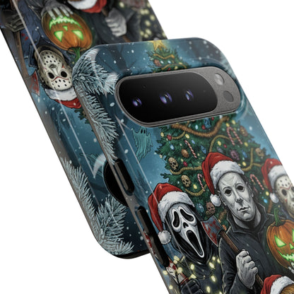 Christmas Horror Phone Case – Festive Slasher Collage Tough Case (iPhone, Samsung, Pixel)
